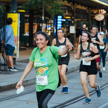 eine Grüne Läuferin