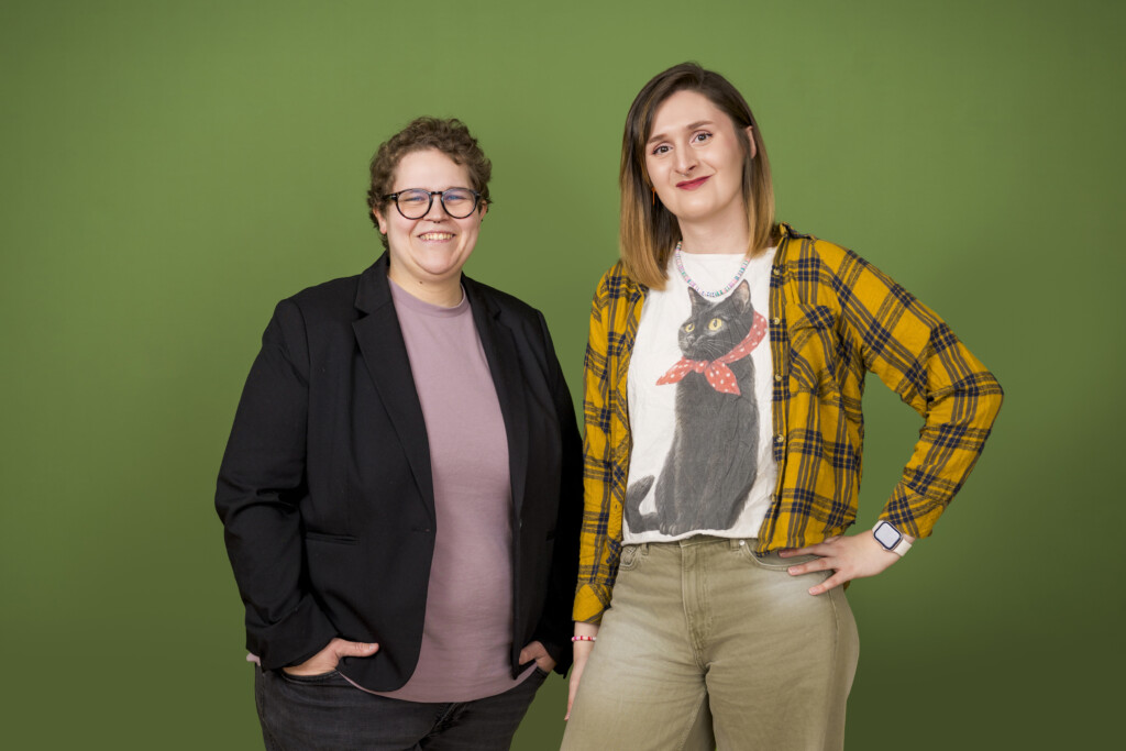 Grüne Andersrum Wien Sprecher:innen Katharina Schöll-Laussermayer und Nikki Ullrich